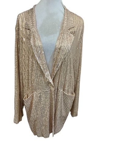 Ladies gold sequin blazer - ladies,