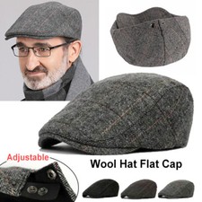 Beret Tweed Gatsby Baker Duckbill Wool Hat Flat Cap Newsboy Adjustable Mens Ivy