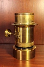 Antique Brass Photo Lens Petzval Old Vintage Camera c. 1900