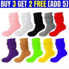 Womens Slouch Socks Cotton Scrunch Knee High Extra Long and Heavy Socks 2023 NEW