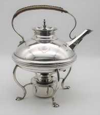 Good 19th Century Silver Plated Spirit Kettle with Crest