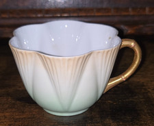 Scalloped Green & Pink Spare Tea Cup Vintage Dainty Shelley Reg No 272101