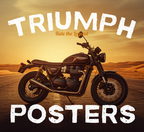 Triumph motorbike poster print - poster,