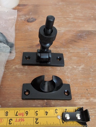 Black cast iron window locks - black,