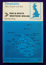 RED WHITE WESTERN WELSH CENTRAL AREA BUS COACH RAIL TIMETABLE JUNE 1976