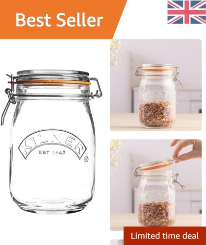 Clear litre clip top - 1,