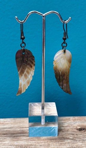 Carved shell angel wing - carved,
