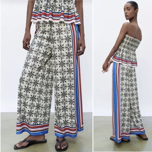 Zara wide leg pants high - pants, waist