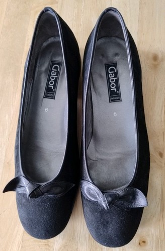 Gabor black suede - womens, flat