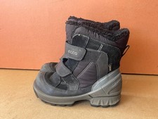 Ecco Boys Kids Black Gore-Tex Hook & Look High Top Trainers Boots. UK(9)(26)-A82