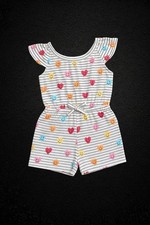 Primark pull-on Girls Summer Romper- Colorful Heart Smileys- Sizes- 2T 3T & 6/7