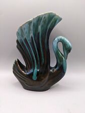 Blue Mountain Pottery Swan Wing Feather Vase 6in Early Glaze BMP signed Canada