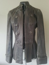 WOW*ICONIC ALLSAINTS VICTORIAN STEAMPUNK MILITARY PIRATE LEATHER JACKET UK 8 US6