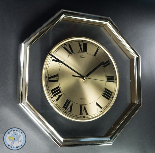 Vintage coral wall clock gold - vintage,