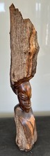 African Carved Head from rough heavy hardwood