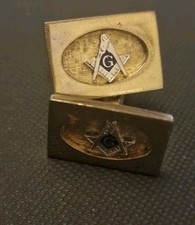 Masonic Freemasons Cufflinks Multi-toned Unique Design Bullet Back 