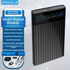 USB 3 2 Hard Drive Enclosure with LED Screen for SATA SSD HDD Up to 8 Terabytes