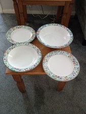 Jardin Pattern Stoneware Crockery 2 Teaplates 1 Serving Dish 1 Soup Bowl