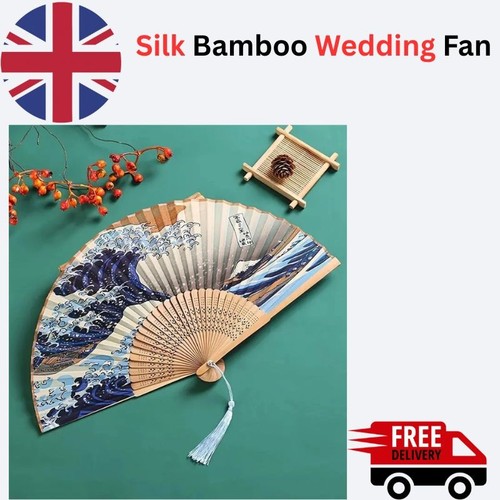 Folding fan hand held - held, silk