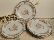 Crown Ming Fine China Jian Shiang Floral Design 7.5" Side Plates, Set of 5