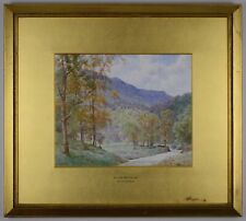 In the Trossachs. Watercolour by listed Scottish artist Elliot H Marten, c1900
