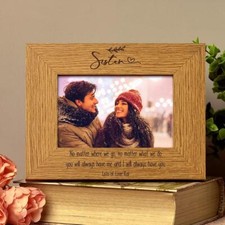 Personalised Sister Sentiment Gift Wooden Photo Picture Frame Landscape FW766