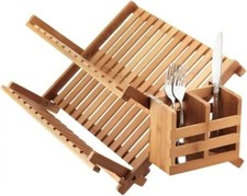 Bamboo wooden dish drainer - bamboo,
