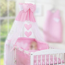 New Small Pink Decorative Baby Canopy Drape Mosquito Net Bow Hearts + HOLDER