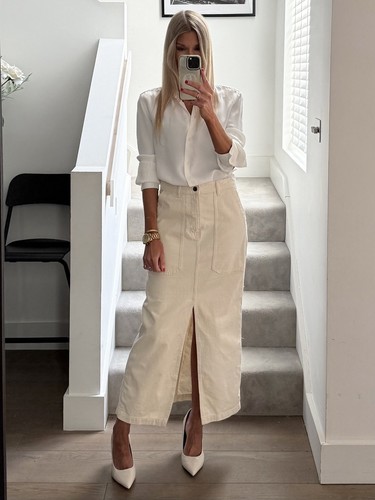 Zara cream denim - zara, cargo