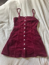 burgundy h&m corduroy pinafore