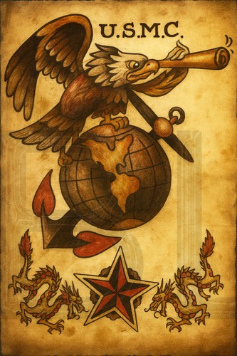 Sailor jerry eagle - globe,, and