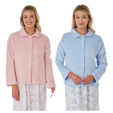 Ladies Bed Jacket Ladies Soft Fleece Button Nightwear Loungewear new 8-26