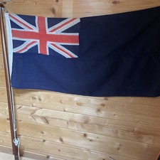 Royal Southern Yacht Club Ensign Vintage Panel Sewn 36” x 18” On A Hardwood Pole