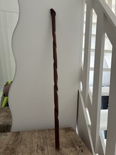 vintage rwisted wood lion head walking cane - 37 Inches