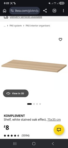 Komplement for paxshelf - for, white
