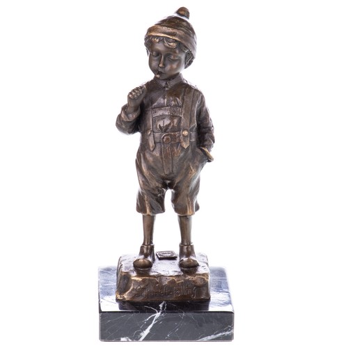 Bronze sculpture boy with - boy,