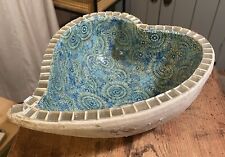 Heart shaped bowl - ART DECO Hand-Decoupage with Mirror Mosaics/w/proof Varnish