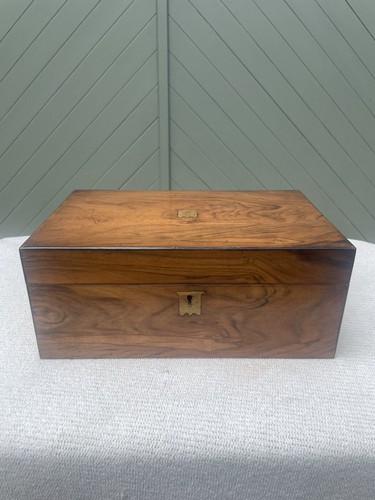 Antique brass bound walnut - brass,