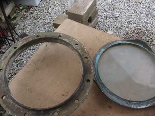 Brass porthole window - porthole, ship