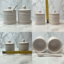 Stoneware Pots with Lids And Spoon for Marmalade and Jam Preserve
