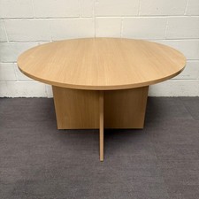 Oak Round Meeting Table-