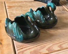Blue Mountain Pottery Swan Planters x 2 Made In Canada