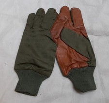 Aircrew Gloves RAF & British Army 1980s Pattern Leather Palm Cotton Lined USED