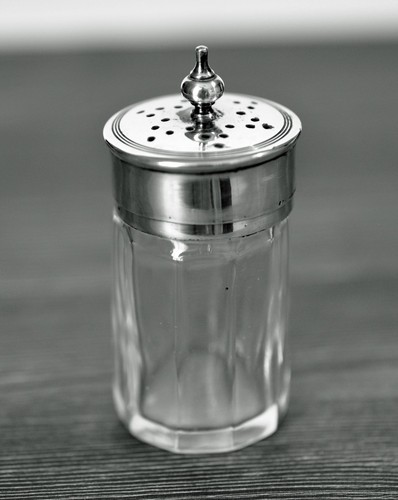 Antique small glass pepper - small,