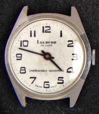 Lucerne De Luxe Men's Hand-Wind Vintage Swiss Watch -- Running