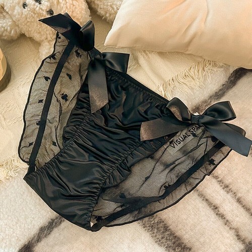 Ruffled satin silk - uk, knickers