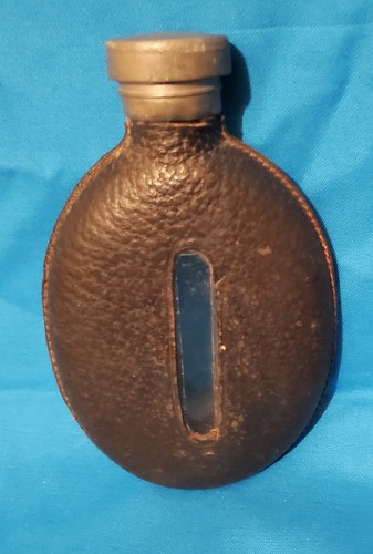 Antique glass and leather - antique,