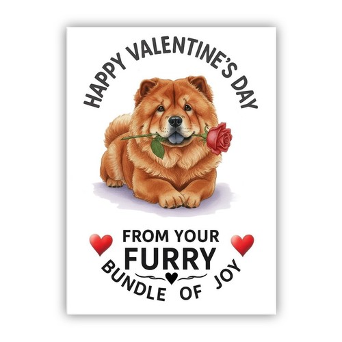 Chow dog valentine - dog, valentine's