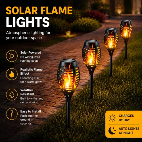 Solar powered torch lights - solar,