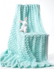 BB021 KNITTING PATTERN BABY AFGHAN BLANKET SHAWL FEATHER AND FAN PATTERN DK YARN